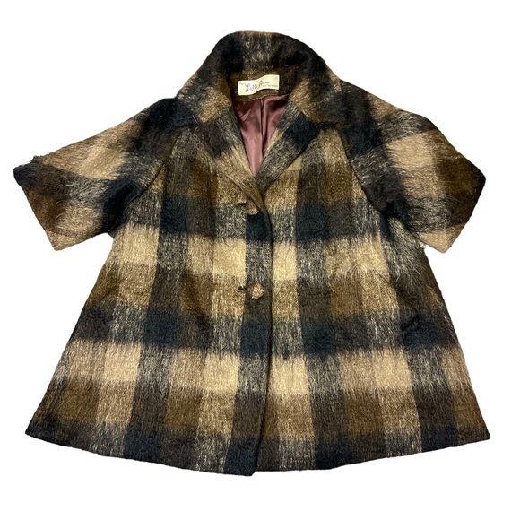lilli ann Jackets & Coats 96s Lilli Ann Mohair Plaid Swing Coat